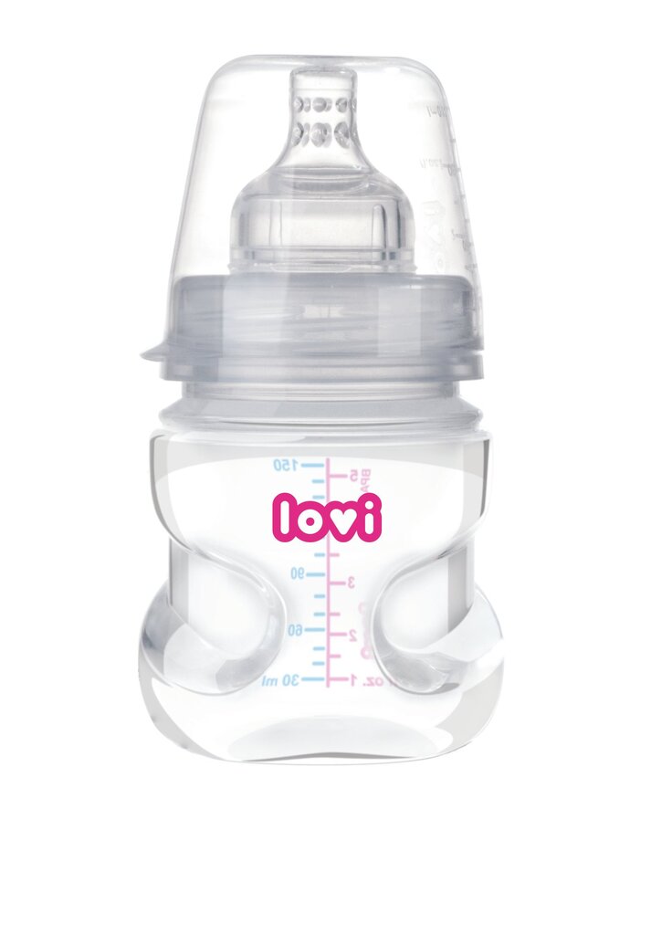 Buteliukas plačiu kakliuku Lovi PP Super vent, 0mėn+, 150ml kaina ir informacija | Buteliukai kūdikiams ir jų priedai | pigu.lt