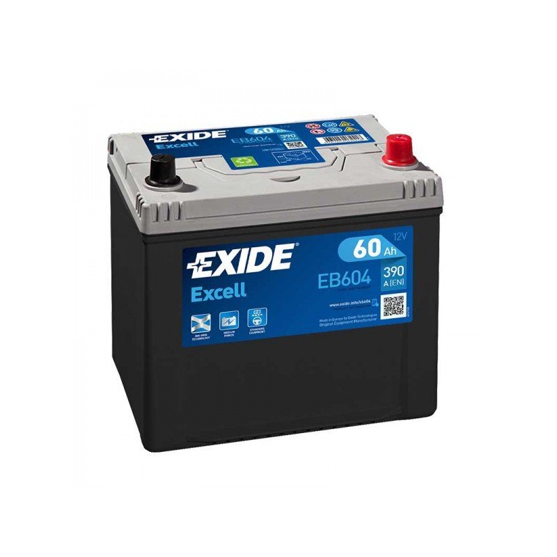 Akumuliatorius EXIDE Excell EB604 60Ah 390A kaina ir informacija | Akumuliatoriai | pigu.lt