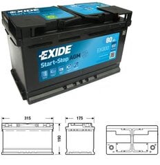 Akumuliatorius Exide MicroHybrid Start-Stop AGM EK800 kaina ir informacija | Exide Autoprekės | pigu.lt