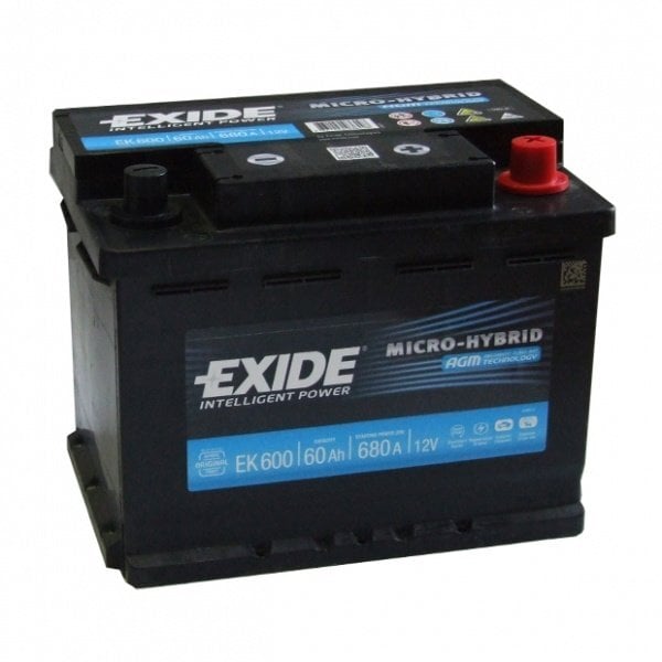Akumuliatorius EXIDE AGM Micro-Hybrid EK600 60Ah 680A kaina ir informacija | Akumuliatoriai | pigu.lt