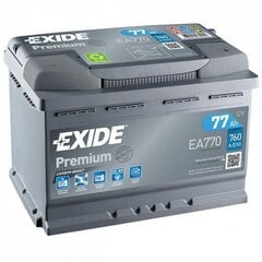 Akumuliatorius EXIDE Premium EA770 77Ah 760 A EN 12V kaina ir informacija | Exide Autoprekės | pigu.lt