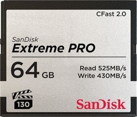 SanDisk CF Extreme Pro CFAST 2.0 64 ГБ цена и информация | Карты памяти для фотоаппаратов, камер | pigu.lt