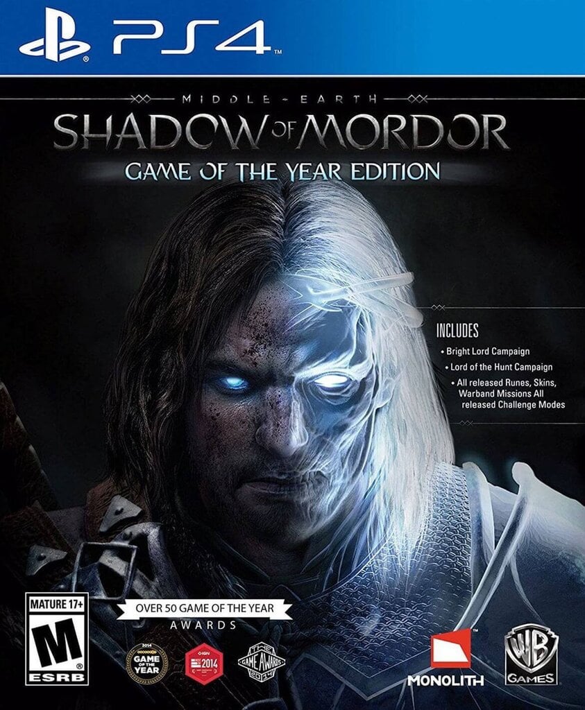 Компьютерная игра PS4 Middle-Earth: Shadow of Mordor GOTY Edition цена |  pigu.lt