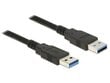 Delock Cable USB 3.0 Type-A male > USB 3.0 Type-A male 0.5m black kaina ir informacija | Kabeliai ir laidai | pigu.lt
