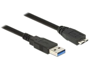 Delock Cable USB 3.0 Type-A male > USB 3.0 Type Micro-B male 1m black kaina ir informacija | Kabeliai ir laidai | pigu.lt