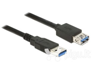 Delock Extension cable USB 3.0 Type-A male > USB 3.0 Type-A female 1.5m black kaina ir informacija | Kabeliai ir laidai | pigu.lt