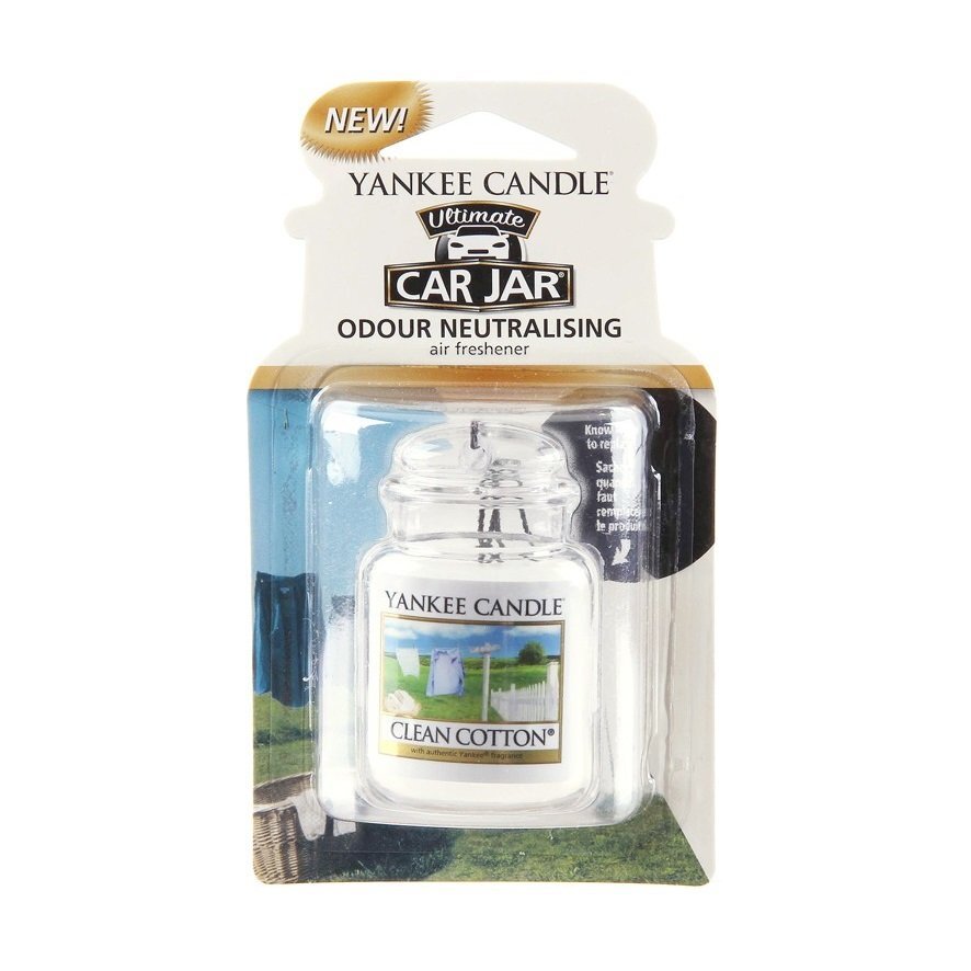 Automobilio kvapas Yankee Candle Car Jar Ultimate Clean Cotton kaina ir informacija | Salono oro gaivikliai | pigu.lt