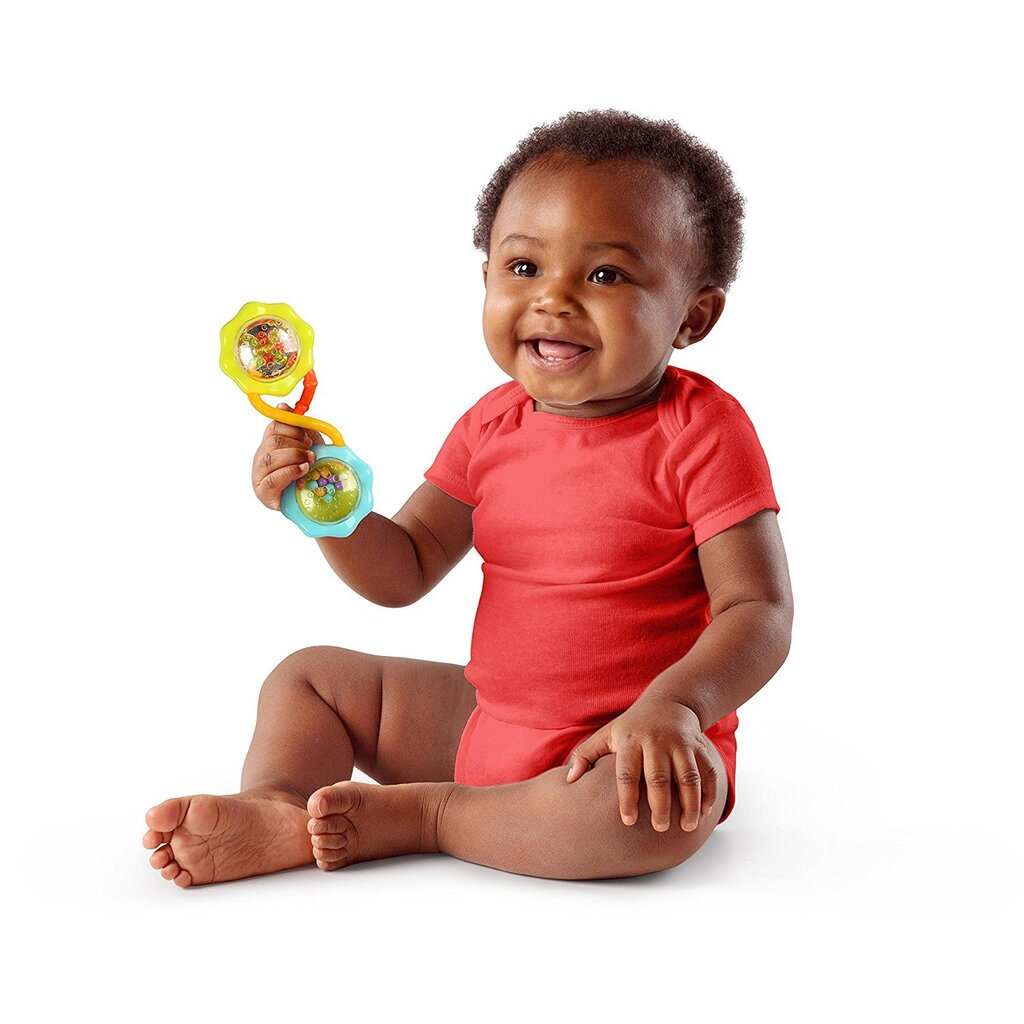 Barškutis Bright Starts Rattle & Shake Barbell™, 8188, 0 mėn+ kaina ir informacija | Žaislai kūdikiams | pigu.lt