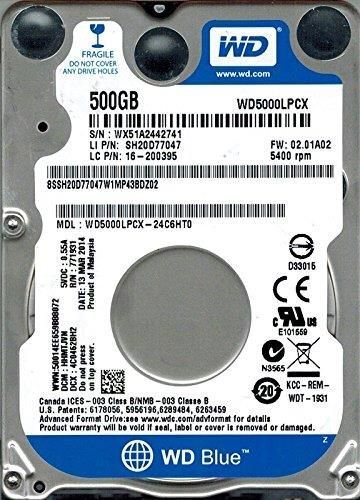 Western Digital Blue 2.5" 500GB (WD5000LPCX) kaina ir informacija | Vidiniai kietieji diskai (HDD, SSD, Hybrid) | pigu.lt