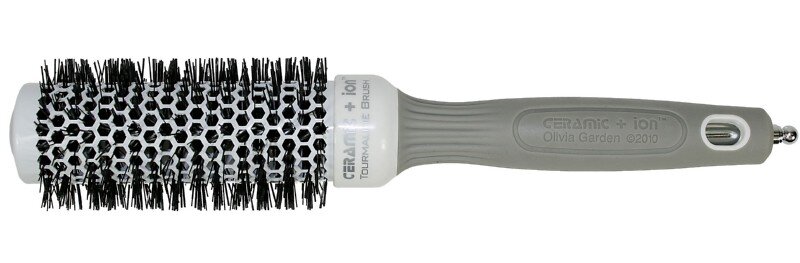 Apvalus plaukų šepetys Olivia Garden 35 mm Silver/White цена и информация | Šepečiai, šukos, žirklės | pigu.lt