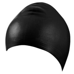 Fabric swimcap with plastic lining and adjustable velcro closure 3473 20 black цена и информация | Шапочки для плавания | pigu.lt