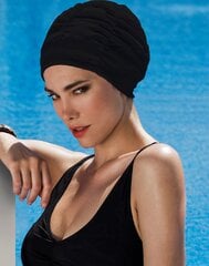 Plaukimo kepuraitė moterims FASHY Fabric Swim, juoda kaina ir informacija | Plaukimo kepuraitės | pigu.lt