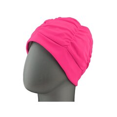 Ladies fabric swimcap with plastic lining and soft headband 3403 43 pink цена и информация | Шапочки для плавания | pigu.lt