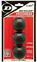 Skvošo kamuoliukai Dunlop Progress 3-blister kaina ir informacija | Skvošas | pigu.lt