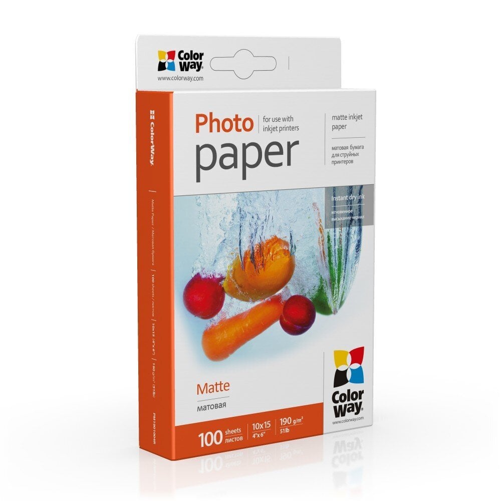 Biuro popierius ColorWay 10x15 190 g/m 100 lapų kaina ir informacija | Sąsiuviniai ir popieriaus prekės | pigu.lt