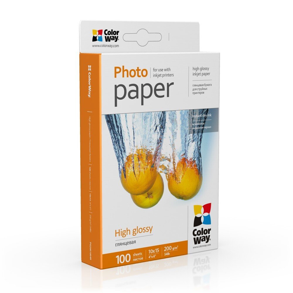 Biuro popierius ColorWay 10x15 200 g/m 100 lapų цена и информация | Sąsiuviniai ir popieriaus prekės | pigu.lt