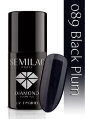 Hibridinis nagų lakas Semilac 089 Black Plum, 7 ml цена и информация | Лаки, укрепители для ногтей | pigu.lt