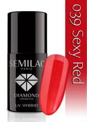 Hibridinis nagų lakas Semilac 039 Sexy Red, 7 ml цена и информация | Лаки, укрепители для ногтей | pigu.lt