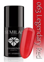 Gelinis nagų lakas Semilac 7 ml, 063 Legendary Red цена и информация | Лаки, укрепители для ногтей | pigu.lt