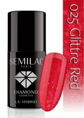 Hibridinis nagų lakas Semilac 025 Glitter Red, 7 ml цена и информация | Лаки, укрепители для ногтей | pigu.lt