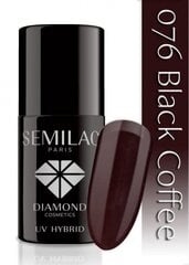 Gelinis nagų lakas Semilac 7 ml, 076 Black Coffee цена и информация | Лаки, укрепители для ногтей | pigu.lt