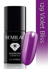 Стойкий гибридный лак для ногтей Semilac, 129 Violet Bliss, 7 мл цена и информация | Лаки, укрепители для ногтей | pigu.lt
