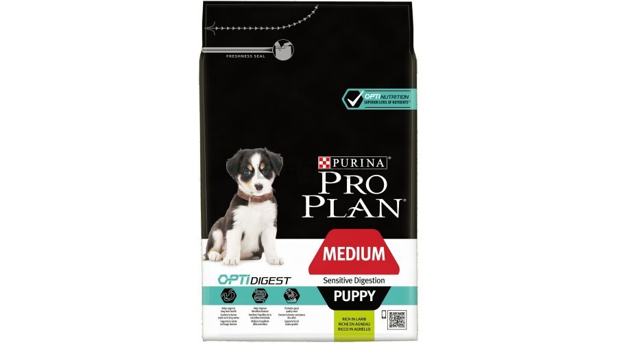 Pro Plan Puppy Medium Sensitive Digestion Lamb, 3 kg kaina ir informacija | Sausas maistas šunims | pigu.lt