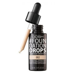 Makiažo pagrindas GOSH #Foundation Drops 30 ml, 002 Ivory kaina ir informacija | Makiažo pagrindai, pudros | pigu.lt