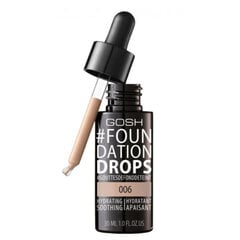 Makiažo pagrindas GOSH #Foundation Drops 30 ml, 006 Tawny kaina ir informacija | Makiažo pagrindai, pudros | pigu.lt