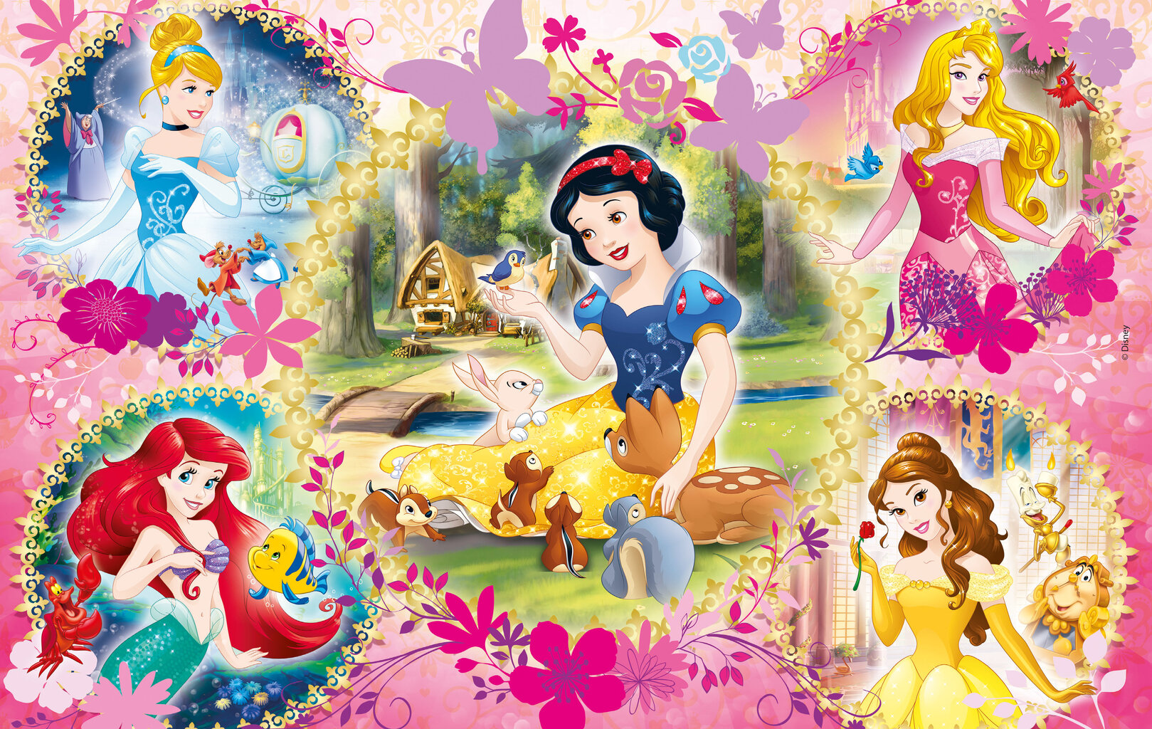 Dėlionė Puzzle Clementoni Disney Princess, 2x60 detalių, 3 m.+ kaina ir informacija | Dėlionės (puzzle) | pigu.lt