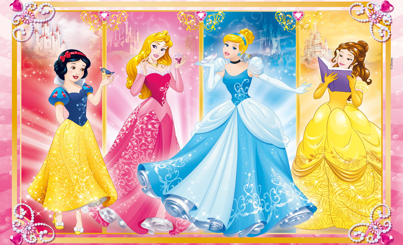 Dėlionė Puzzle Clementoni Disney Princess, 2x60 detalių, 3 m.+ kaina ir informacija | Dėlionės (puzzle) | pigu.lt