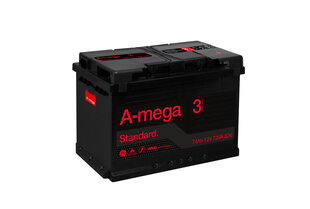 Аккумулятор A-Mega Standart 74Ah 720A EN 12V цена и информация | Akumuliatoriai | pigu.lt