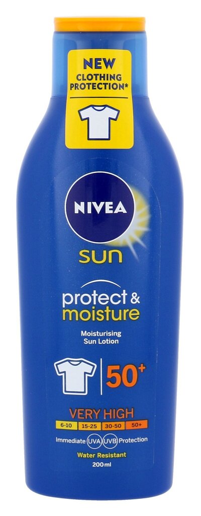 Apsauginis drėkinamasis losjonas nuo saulės Nivea Sun SPF50+ 200 ml kaina ir informacija | Kremai nuo saulės | pigu.lt