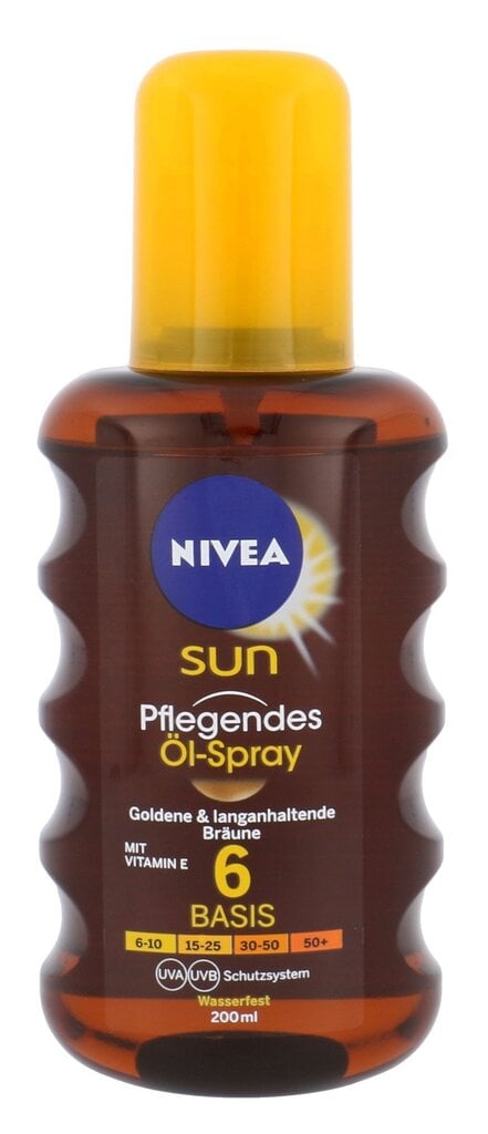 Įdegį skatinantis aliejus Nivea Sun Tanning Oil Spray SPF 6 200 ml kaina ir informacija | Kremai nuo saulės | pigu.lt