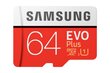 Samsung MicroSDXC Evo+ 64GB Class 10 su Adapteriu kaina ir informacija | Atminties kortelės telefonams | pigu.lt