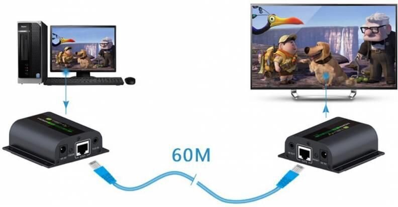 HDMI ilgiklis Techly Cat.6/6A/7 iki 60M su IR kaina ir informacija | Adapteriai, USB šakotuvai | pigu.lt