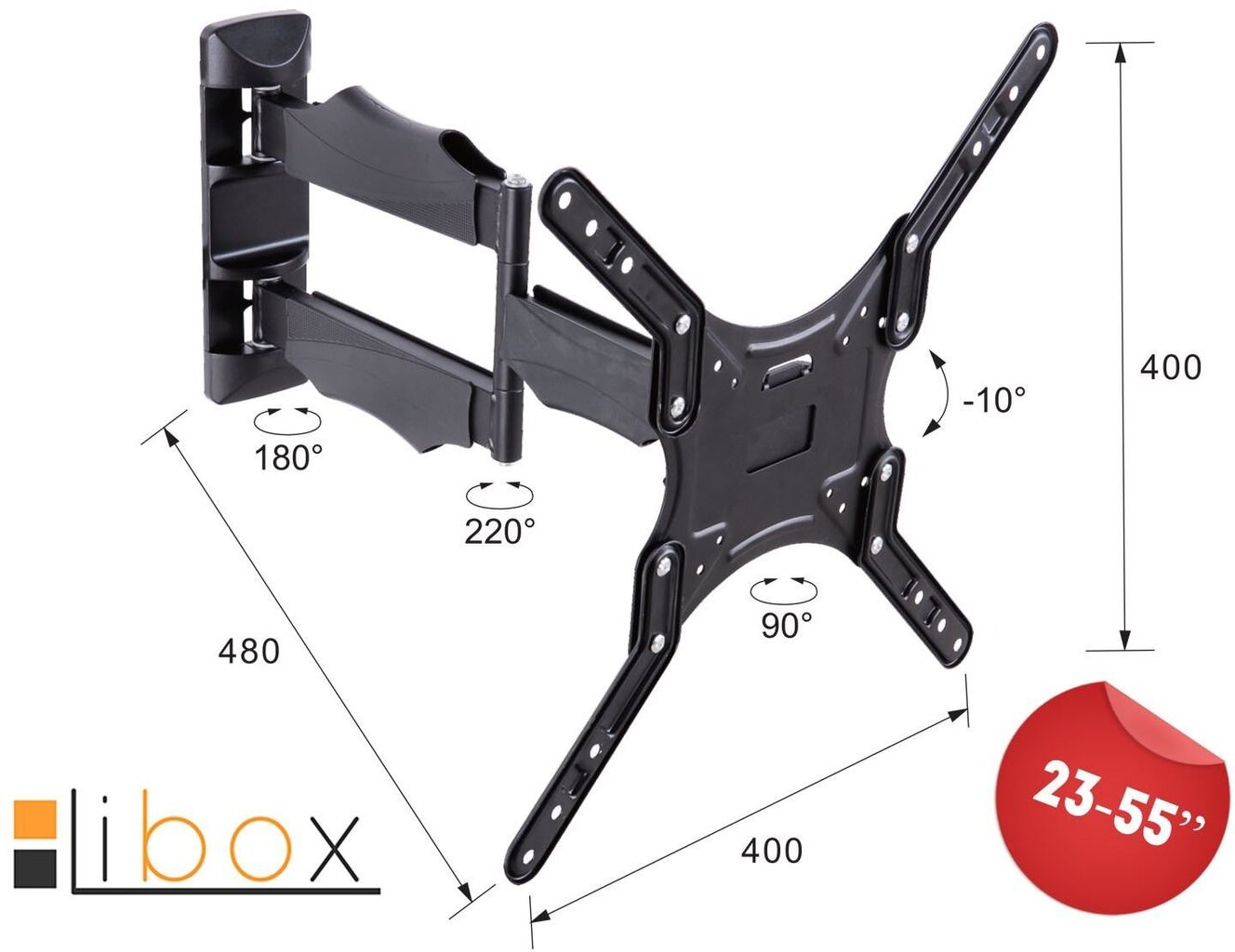 Libox Barcelona LB-220 23-55” kaina ir informacija | Televizorių laikikliai, tvirtinimai | pigu.lt