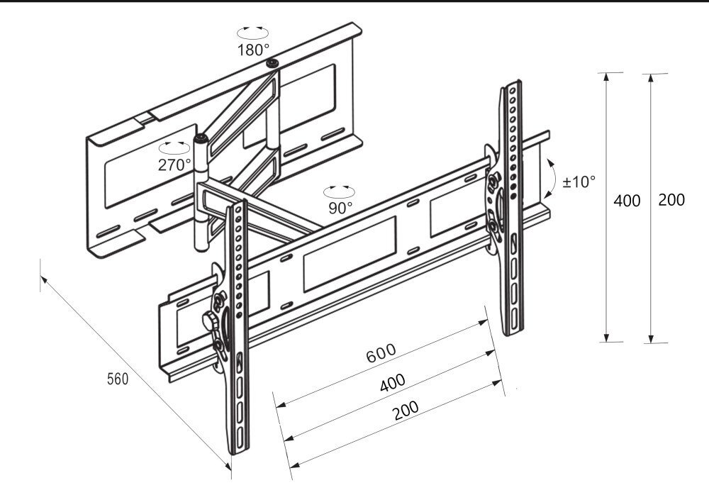 Libox Londyn LB-400 32-65' цена и информация | Televizorių laikikliai, tvirtinimai | pigu.lt