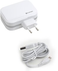 Platinet USB зарядка + кабель 4xUSB 6800mA, белый (43724) цена и информация | Зарядные устройства для телефонов | pigu.lt
