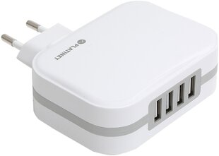 Platinet USB зарядка + кабель 4xUSB 6800mA, белый (43724) цена и информация | Зарядные устройства для телефонов | pigu.lt