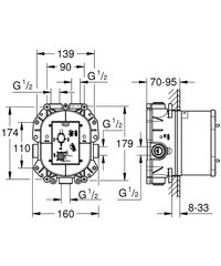 Встроенный универсальный термостат I-box Grohe Rapido T 35500000 цена и информация | Аксессуары для душа, смесителей | pigu.lt