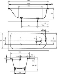 Ванна Kaldewei Saniform Plus 180x80 см цена и информация | Ванны | pigu.lt