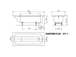 Vonia Kaldewei Saniform Plus 170x73 cm kaina ir informacija | Kaldewei Išparduotuvė | pigu.lt