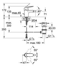 Grohe Eurosmart Cosmopolitan bidė maišytuvas, chromas 32839000 kaina ir informacija | Vandens maišytuvai | pigu.lt