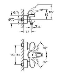 Grohe Eurostyle dušo maišytuvas, baltas 33590LS3 цена и информация | Смесители | pigu.lt