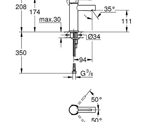 Grohe Essence praustuvo maišytuvas, S-dydis, chromas 34294001 kaina ir informacija | Vandens maišytuvai | pigu.lt