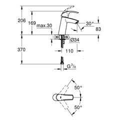 Grohe Eurosmart  смеситель для умывальника, 23324001 цена и информация | Смесители | pigu.lt