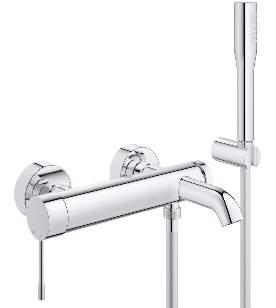 Grohe Essence vonios maišytuvas su dušo komplektu, chromas 33628001 kaina ir informacija | Vandens maišytuvai | pigu.lt