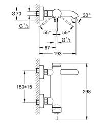 Grohe Essence cмеситель для ванны цена и информация | Смесители | pigu.lt