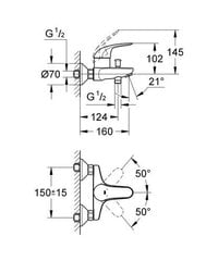 Grohe Euroeco Maišytuvas voniai 32743000 kaina ir informacija | Vandens maišytuvai | pigu.lt